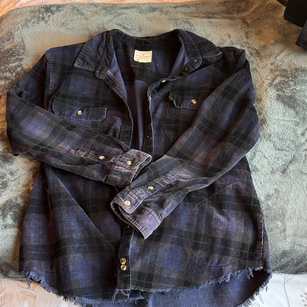 American Eagle Outfitters Navy Corduroy Shirt